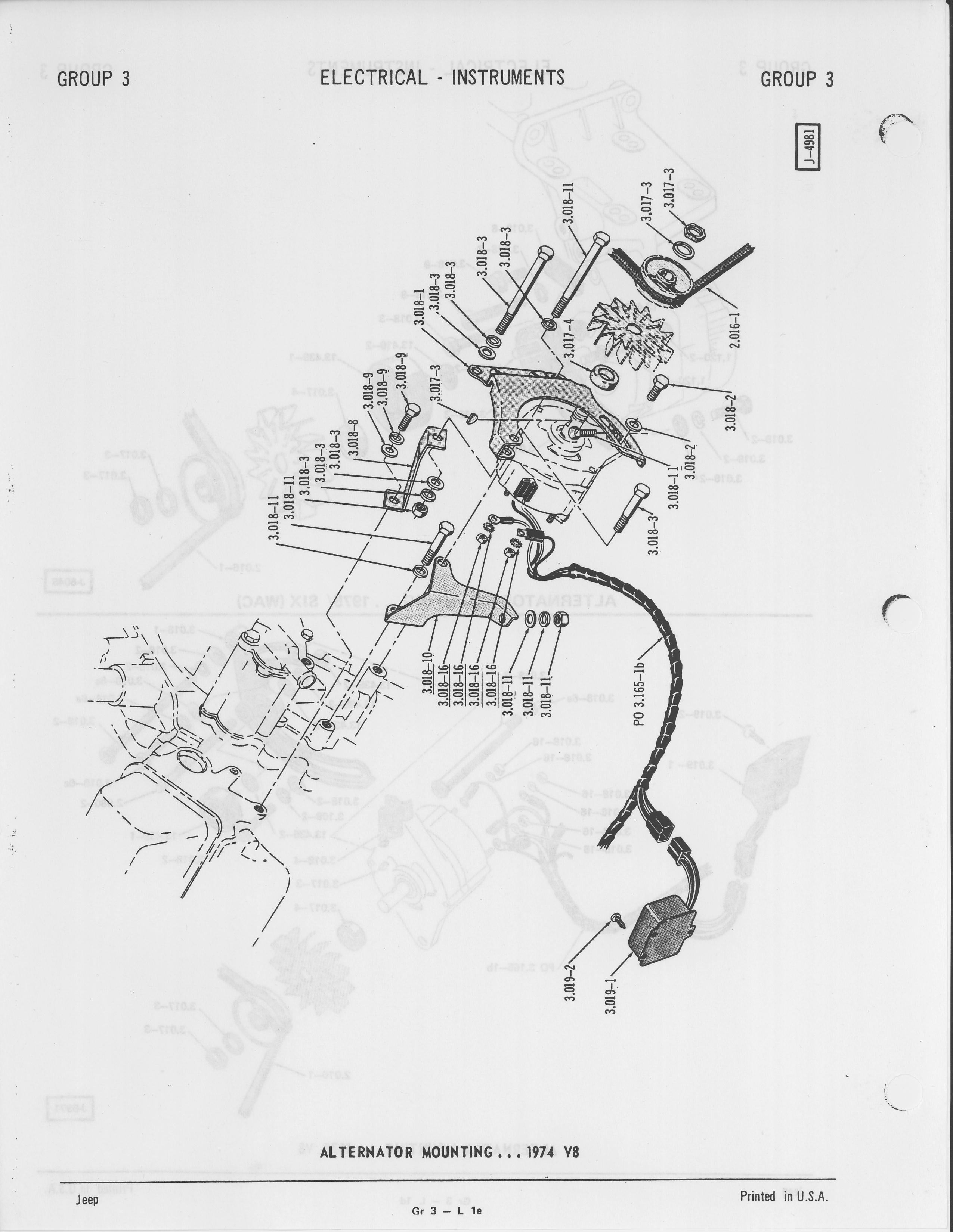 AMC V8 alternator bracket mounting ECJ5